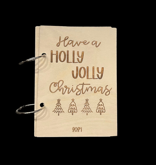 Christmas Card Wooden Book Cover
