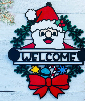 Christmas Wreath Wooden Signs 18"