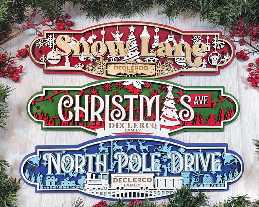 Merry Christmas Street Sign Decor