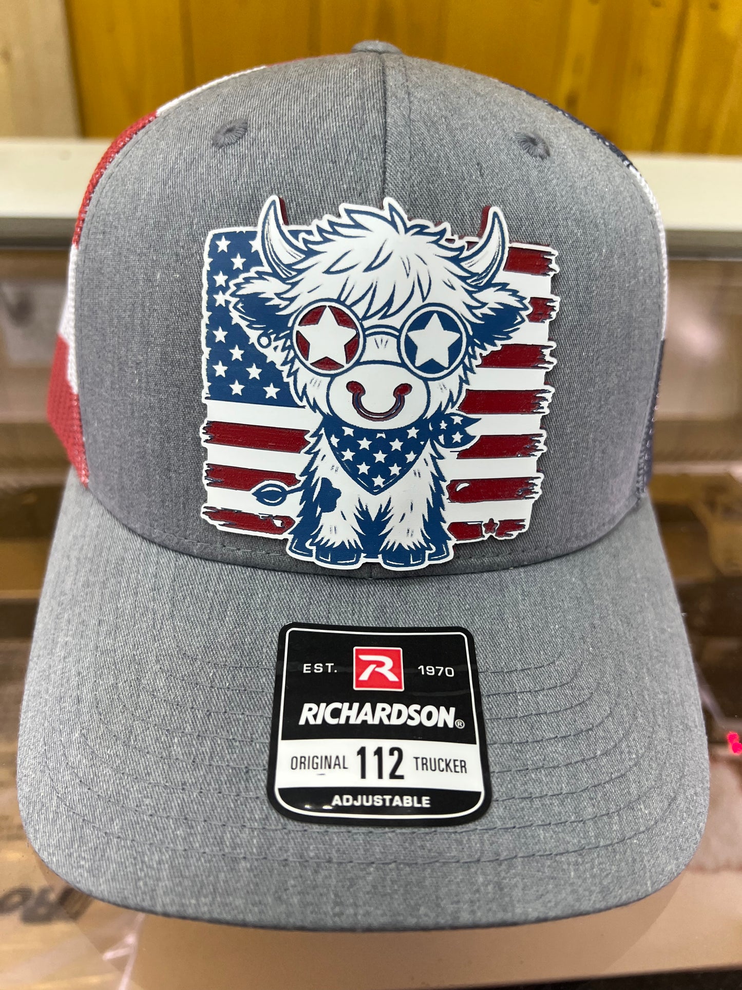 Patriotic Highland Cow Hat