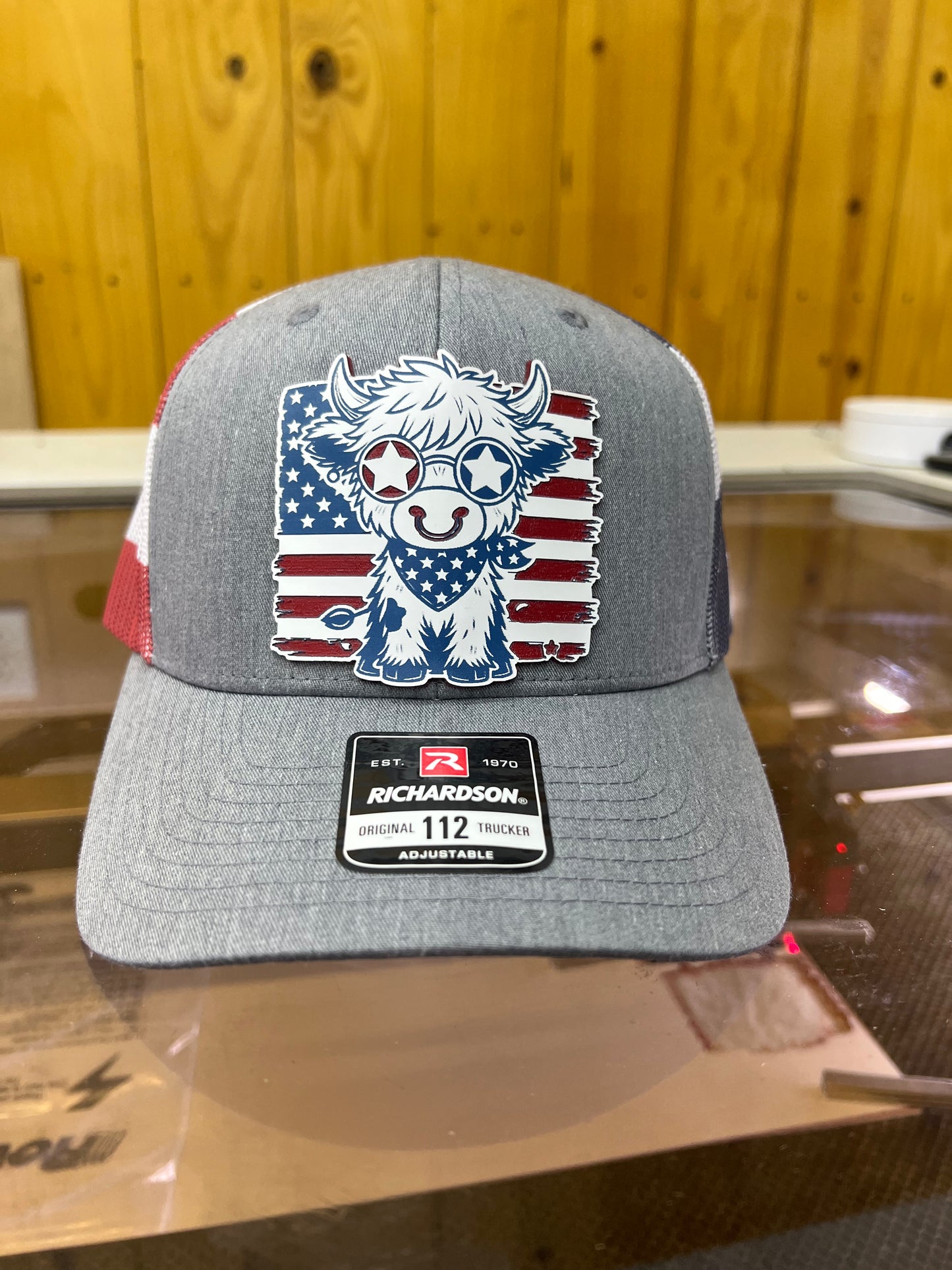 Patriotic Highland Cow Hat
