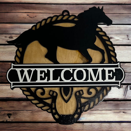 Horse Welcome Sign 18"