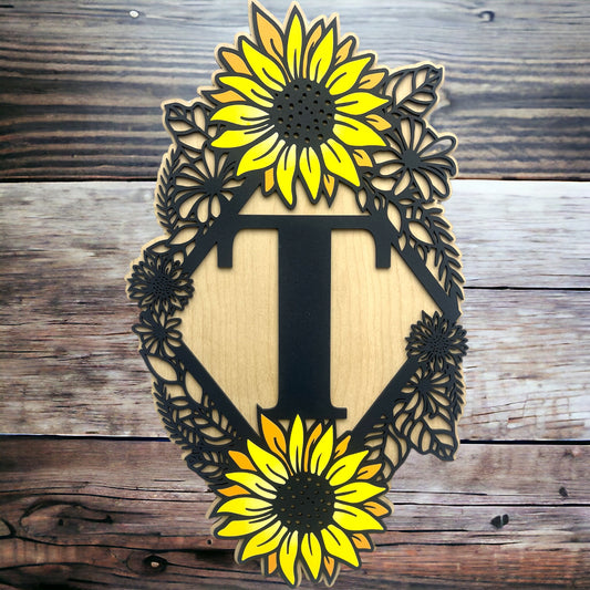 Monogram Sunflower 18"